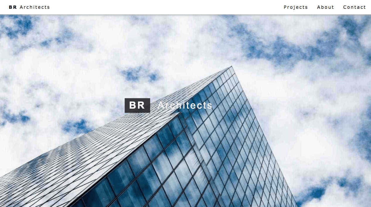 screenshot of a demo wensite BR Architects